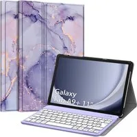 Fintie Tablet-Hülle +Tastatur für Samsung Galaxy Tab A11+ Plus 11" 2025/A9+ Plus 11'' 2023, Keyboard Cover mit Magnetisch Abnehmbarer Deutscher Bluetooth Tastatur