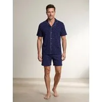 Henry Terre Shorty Pyjama Set Kurz - Karl Uni Shorts mit Paspel