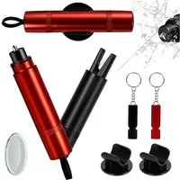 LuxusKollektion Multitool Notfallhammer 2er Set Gurtschneider Glasbrecher Testglas