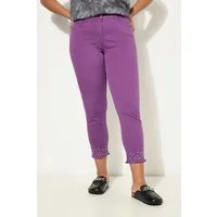 Angel of Style Röhrenjeans 7/8-Twillhose verzierter Fransensaum 5-Pocket