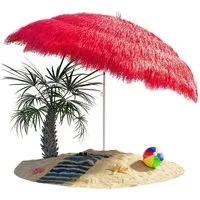Kingsleeve Sonnenschirm, Hawaii Rot 160 cm Neigbar Höhenverstellbar Wasserabweisend Erdspieß