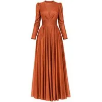fashionshowcase Abendkleid Elegantes Glitzerndes Tüllkleid - Hijab Kleid Modest Fashion Schimmernder Stoff