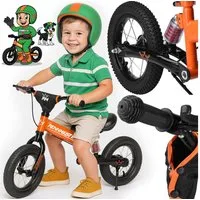 Rennmeister Laufrad Orange, ab 3 Jahren Lauflernrad Balance Bike Höhenverstellbar Bremse 12 Zoll