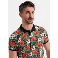 OMBRE Poloshirt Poloshirt aus Baumwolle mit Blumendruck