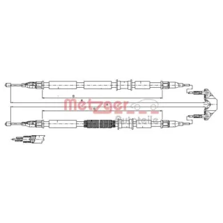 Metzger Handbremsseil hinten Opel Astra G