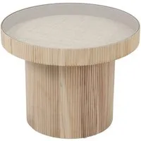 SVITA Beistelltisch MIGUEL (1 Tisch), mit Glasplatte, Coffe Table, Beistelltisch rund, Natur