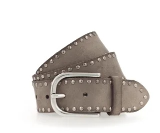 Vanzetti - * Velours-Damengürtel in 40 mm * mit Nieten verziert * femininer und richtungsgebender Look * vel... taupe | 2026-08nos 16.02....