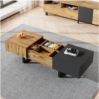 Odikalo Couchtisch Beistelltisch Sofatisch Kaffeetisch Teetisch Verschiebbar Stauraum