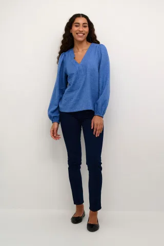 Langarm-Bluse Regular fit Denim CC blue