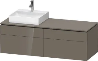 Duravit L-Cube Konsolenwaschtischunterbau wandhängend Flanell Grau Hochglanz 1420x550x482 mm - LC487 LC4870L89890000