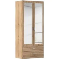 rauch Kleiderschrank Schrank Garderobe Ankleide GAMMA Breiten 91/136/181/226/271/315/360 cm (in 3 Ausstattungen BASIC/CLASSIC/PREMIUM (inkl. SOFT-CLOSE-Funktion) verschiedene Griff-Varianten, mit Spiegel TOPSELLER MADE IN GERMANY