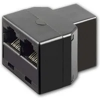 Goobay RJ45 Y Adapter Netzwerk-Splitter sw, Doppler Cat6 Adapter