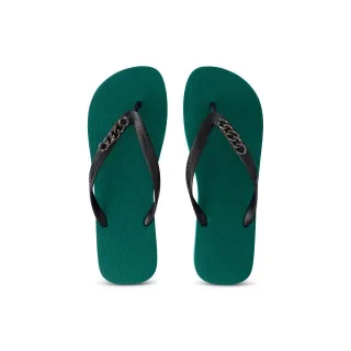 Silberne kleine Flip-Flops, Waldgrün