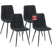Albatros International Esszimmerstuhl Esszimmer Stühle 4 er Set BORA, Stuhl Stühle Esszimmerstühle, Küche (4er Set, Schwarz, Stoff Bezug), Küchenstuhl Küchenstühle Essstühle für den Esstisch Ess Stühle