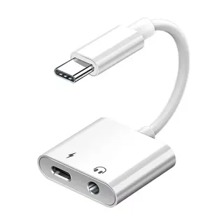 2-in-1 Audio Adapter USB-C to 3.5 mm Jack/Type-C Charging 3.5mm Aux Cable for Samsung Xiaomi Huawei Wired Headphones Con