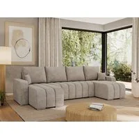 MKS MÖBEL Ecksofa KIRASSO U, Set, Bonellfedern, lose Kissen, Couch U-form, Ecksofa U-Form, Metallbeine, Bettkasten, Schlafsofa