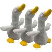 Aumüller Tierkuscheltier Katzenspielzeug Gilbert Gans, 3er Set, Spielzeug mit Baldrian für K..., 100% Polyester (Plüsch)