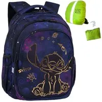 GOLDKIDS Schulrucksack Rucksack Teenager Kinderrucksack (für Jungen und Mädchen, 1-tlg., Ranzen Tornister Schulltasche und Regenschutz), - Stitch Motiv