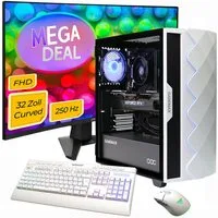 GAMEMAX MegaDeal Diamond WT 2703 AMD Ryzen 7 5700X RTX 5060 16GB 1TB SSD Gaming-PC-Komplettsystem (32", AMD Ryzen 7 5700X, RTX 5060, 16 GB RAM, 1000 GB SSD, Windows 11 + MSI MAG 32C6X Curved Monitor, 80cm (32)
