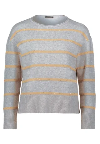 Betty Barclay - Strickpullover patch grey/beige - Gr. - 48