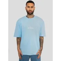 DADA Supreme T-Shirt Oversized Schitt mit Stickerei und Dropped Shoulder (1-tlg) Royal Logo