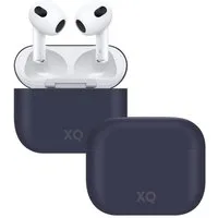 XQISIT Etui Silikon Skin Case Cover Schutz-Hülle Blau Headset (passend für Ladecase Apple AirPods 3 Bluetooth Ohrhörer Kopfhörer)