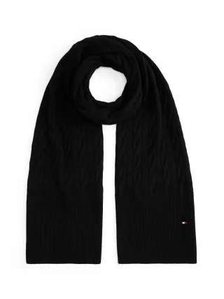 TH FLAG CABLE KNIT SCARF black - Gr. - OS
