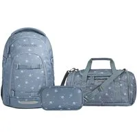 coocazoo Schulranzen Schulrucksack-Set MATE Bloomy Daisy 3-teilig (3-teilig), ergonomisch, Körpergröße: 135 - 180 cm, Easy-Grow-System
