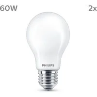 Philips Hue LED-Leuchtmittel LED classic Lampe 60W E27 warmweiß 806lm matt 2er Pack, E27