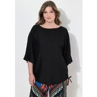 MIAMODA Spitzenbluse Blusenshirt Satin Saum-Tunnelzug