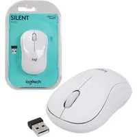 Logitech PC USB Maus M220 Silent Weiß 3 Tasten SilentTouch Mäuse (Wireless Mouse Kabellos Funk Leise Tasten USB Nano Receiver)