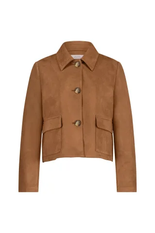 Studio Anneloes - Lennon suedine jacket caramel - Gr. - XXL