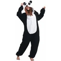 Katara Partyanzug Zoo Wilde Tiere Jumpsuit Kostüm Erwachsene S-XL, Karneval - Kostüm, Kigurumi - Panda schwarz-weiß S (145-155cm)