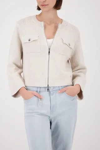 monari - Strickjacke mit Pattentaschen champagne beige - Gr. - 38