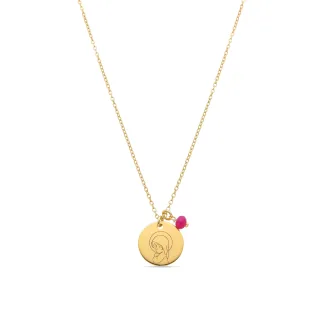 Luxenter Halskette aus 925er Sterlingsilber und rosa Kristall mit 18-karätiger Gelbgold-Finish – Niña