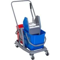 HOMCOM Putzeimer Wischwagen mit 2 Eimern
