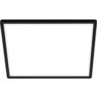 Briloner Leuchten LED Panel 7158415 SLIM, LED fest integriert, Warmweiß, Deckenlampe, 42x42x2,9cm, Schwarz, 22W, Wohnzimmer, Schlafzimmer