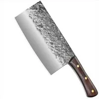 KingLux Hackmesser Handgeschmiedetes Chinesisches Küchenmesser Metzgermesser, Deutscher Edelstahl, Ergonomisch geformt, Holzgriff