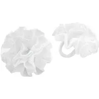 axy Haargummi Kinder Blumen Haargummis zur Kommunion in Weiss, 2 stück Haargummis, Kinder Haarschmuck Haargummi mit Stoffblumen