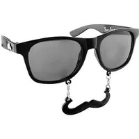 Sun Staches Kostüm Partybrille Classic schwarz, Lustige Brille mit Zwirbelbart