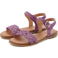 LASCANA Sommerschuh Sandale Sandalette, Sommerschuh aus Leder mit Cut-Outs und weicher Innensohle