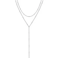 Hey Happiness Y-Kette Layering Kugel & Plättchen, Vergoldete Damen Lariat-Kette aus Edelstahl, wasserfest
