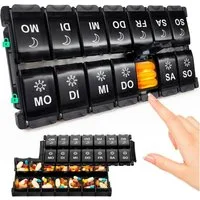 LuxusKollektion Pillendose Tablettenbox 7 Tage Pillendose 2 mal am Tag Medikamentenbox 14 Fächer