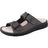Finn Comfort FINN COMFORT FINNCO Cayman Soft Herren Pantolette grau Leder - Größe: Hausschuh Wechselfußbett