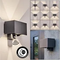 hofstein Außen-Wandleuchte Außenwandlampe mit Bewegungsmelder aus Metall in Anthrazit, IP54, LED wechselbar, moderne Wandleuchte, Lichteffekte verstellbar, LED 6 W, 350 L, 4000 K