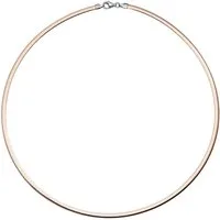 Schmuck Krone Halsreif 3mm Wende-Omegareif aus 925 Silber mit Muster, 45cm, Silber 925