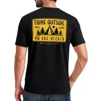 Neverless Print-Shirt Herren T-Shirt Backprint SpuchThink Outside Rückenaufdruck Wald mit Print