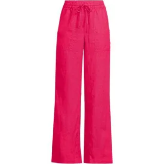 Leinen-Schlupfhose mit weitem Bein für Damen, Damen, size: regular, Grün, Leinen, by Lands' End