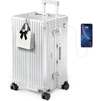 ALPHA CAMP Koffer 360° Rollen Rollkoffer für die Reise, Aluminiumrahmen & Hartschale aus Polycarbonat mit TSA-Schloss
