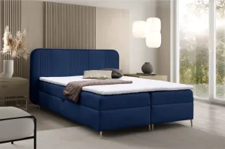 Boxspringbett Schlafzimmerbett AVERY PREMIUM 120x220cm Stoff Magic Velvet Blau